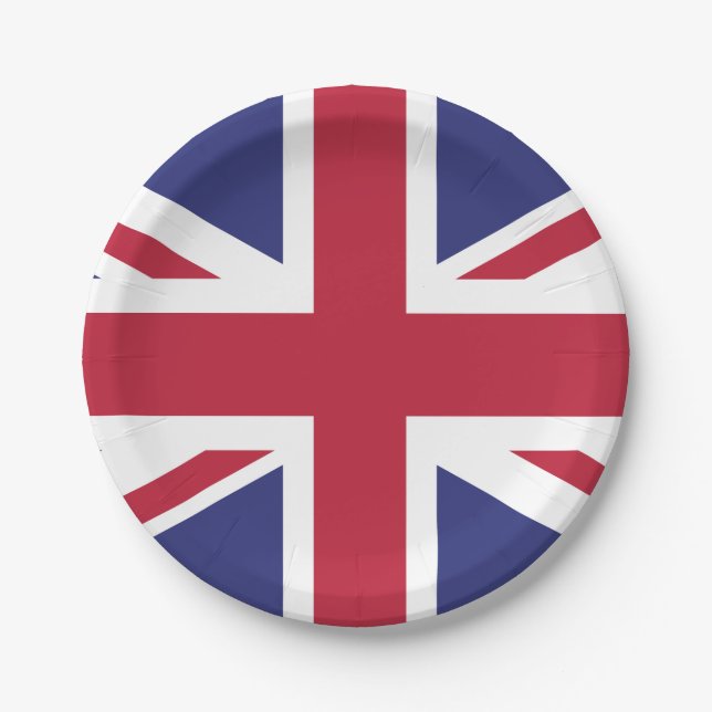 Patriotic United Kingdom Flag Paper Plates (Front)