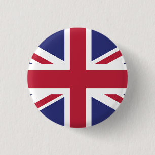 Patriotic United Kingdom Flag Pinback Button