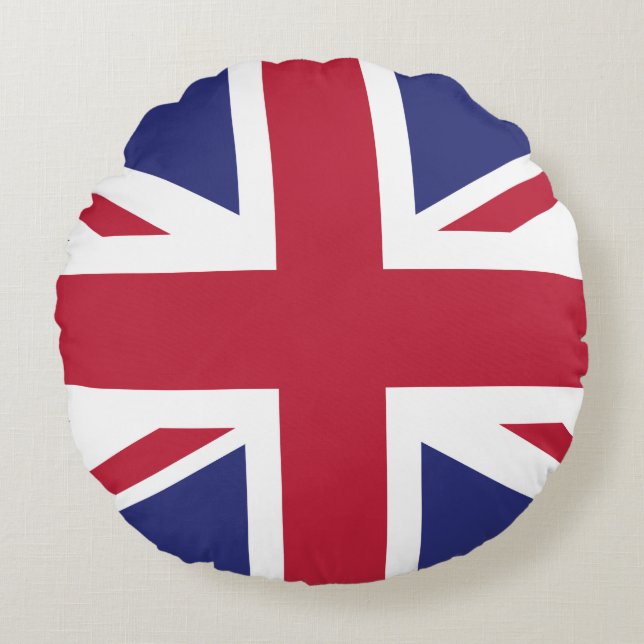 Patriotic United Kingdom Flag Round Pillow (Front)