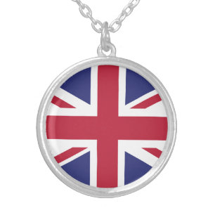 Patriotic United Kingdom Flag Silver Plated Necklace