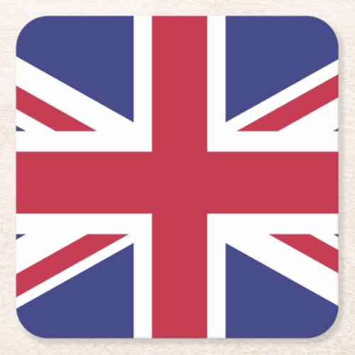 Patriotic United Kingdom Flag Square Paper Coaster