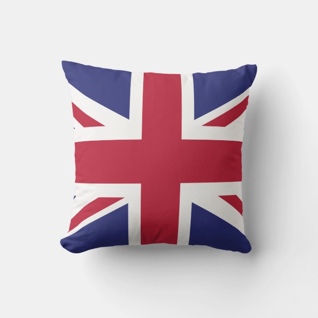 Patriotic United Kingdom Flag Throw Pillow (Front)