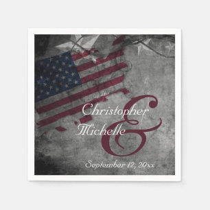 Patriotic United States American Flag Wedding Napkins