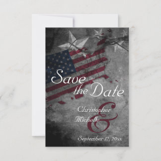 Patriotic United States American Flag Wedding Save The Date