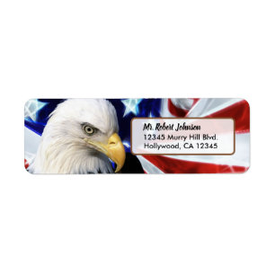 Patriotic United States Bald Eagle Label