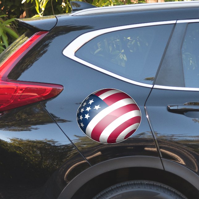 Patriotic United States of America Flag Cool Globe Sticker (Car Side)