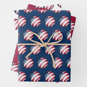 Patriotic United States of America Flag Globe Cool Wrapping Paper Sheets