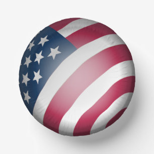 Patriotic United States of America Flag Globe, Fun Paper Bowls