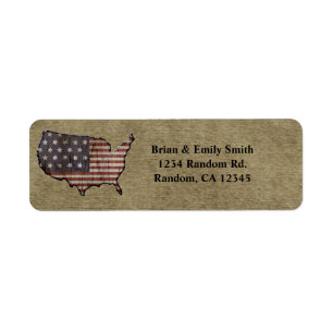 Patriotic United States return address labels