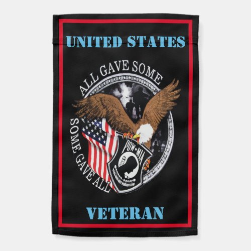 Patriotic United States Veteran Eagle Garden Flag