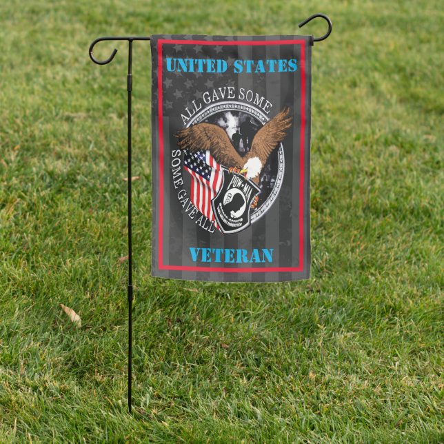Patriotic United States Veteran Eagle Garden Flag (In SItu)