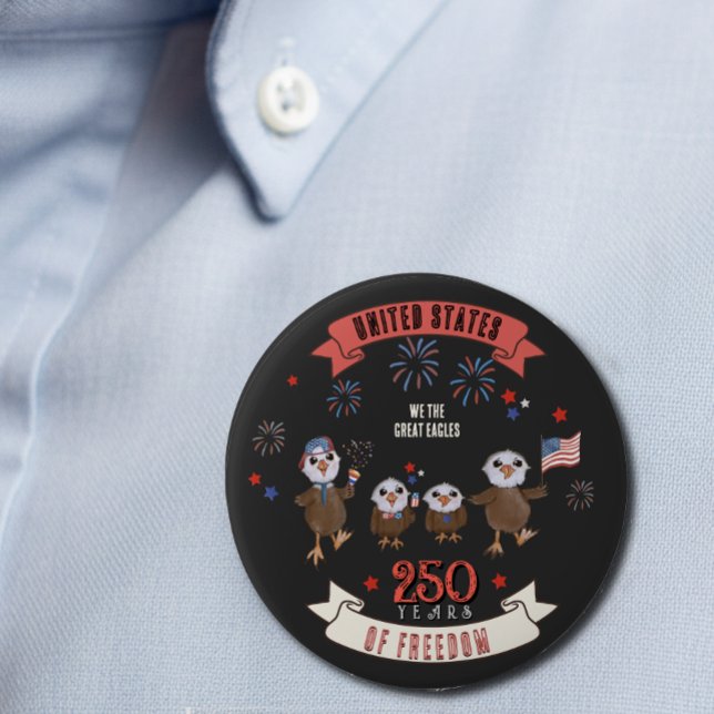 Patriotic US 250 Years of Liberty Eagle Family Button (Patriotic US 250 Years of Liberty Eagle Family Button)