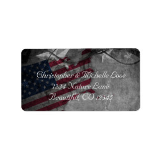 Patriotic US American Flag and Stars Address Label