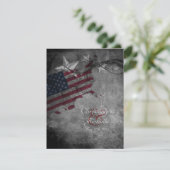 Patriotic US American Flag and Stars Wedding Invitation (Standing Front)