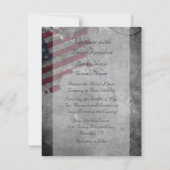 Patriotic US American Flag and Stars Wedding Invitation (Back)