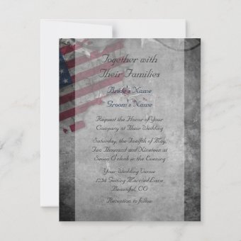 Patriotic US American Flag and Stars Wedding Invitation | Zazzle