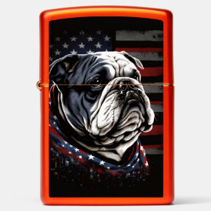 Patriotic US Bulldog- The American Flag Zippo Lighter