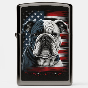 Patriotic US Bulldog- The American Flag Zippo Lighter