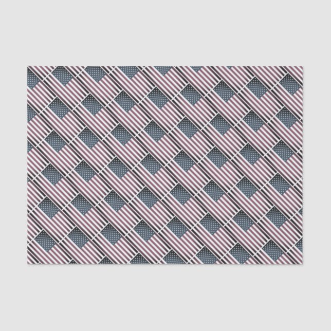 Patriotic US flag 4th of July gift tissue paper (Front)