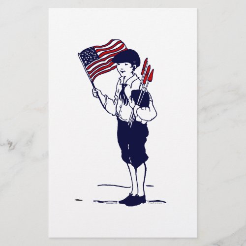 Patriotic US Flag and Fireworks Boy Flyer