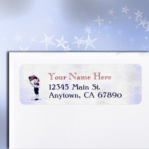 Patriotic US Flag and Fireworks Custom Address Label