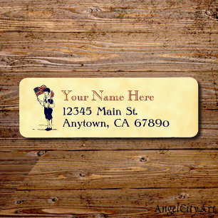 Patriotic US Flag and Fireworks Custom Address Label