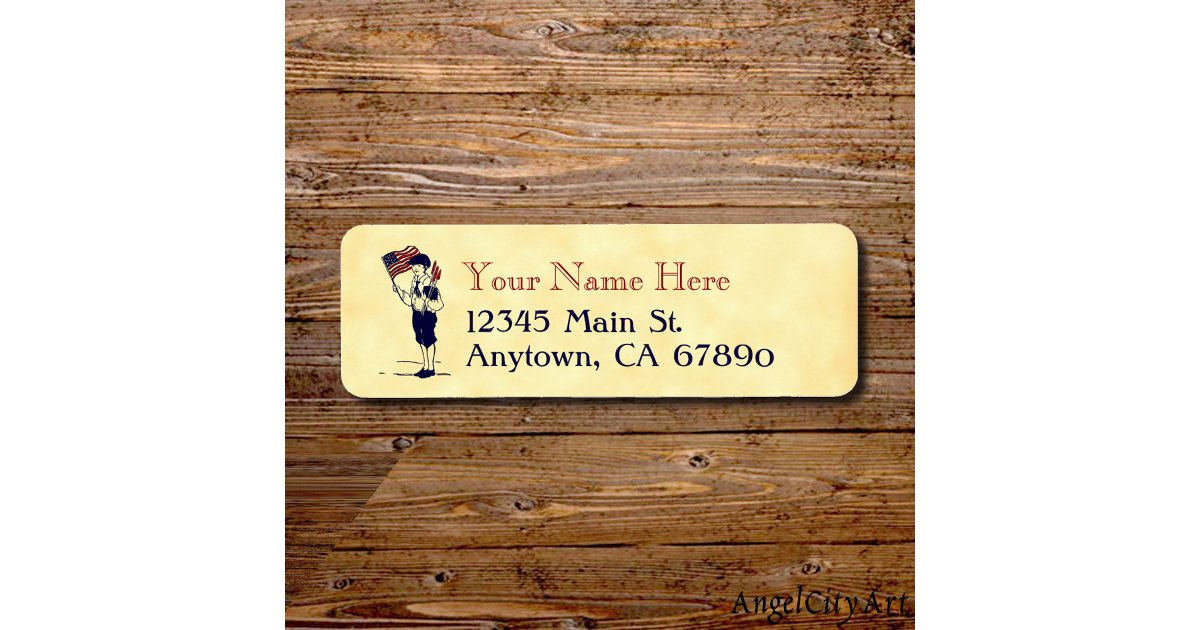 Patriotic US Flag and Fireworks Custom Address Label | Zazzle