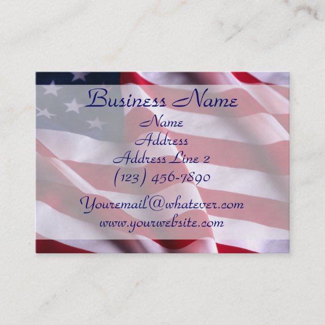 Patriotic US Flag Business Cards (Front)