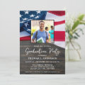 Patriotic US Flag Custom Photo Military Graduation Invitation | Zazzle