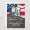 Patriotic US Flag Custom Photo Military Graduation Invitation | Zazzle
