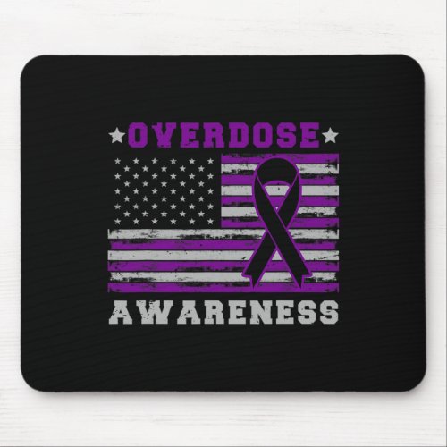 Patriotic US Flag Drug Overdose Opioid Overdose Aw Mouse Pad