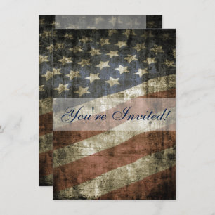 Patriotic US Flag Family Reunion Invitation