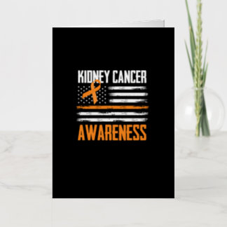 Patriotic US Flag Kidney Cancer Awareness Foil Greeting Card