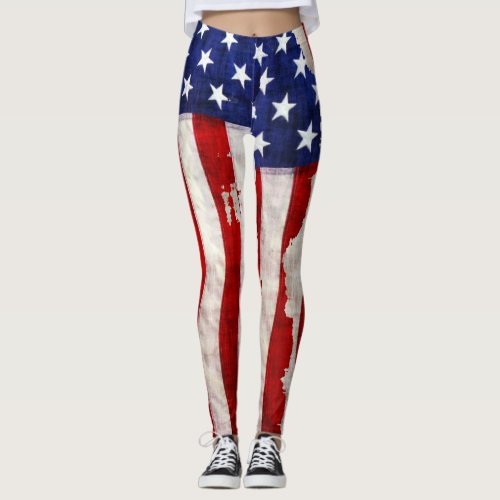 Patriotic US Flag Leggings
