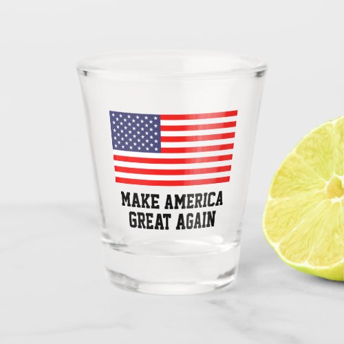 Patriotic US Flag _ Make America Great Again Shot Glass