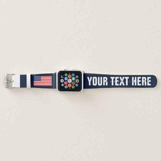 Patriotic US flag of America Apple watch strap (Front)