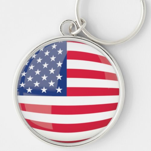  Patriotic US Flag Print Keychains