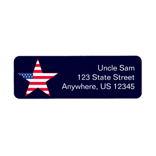 Patriotic US Flag Star Label