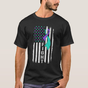 Patriotic US Flag Suicide Prevention Awareness Fig T-Shirt