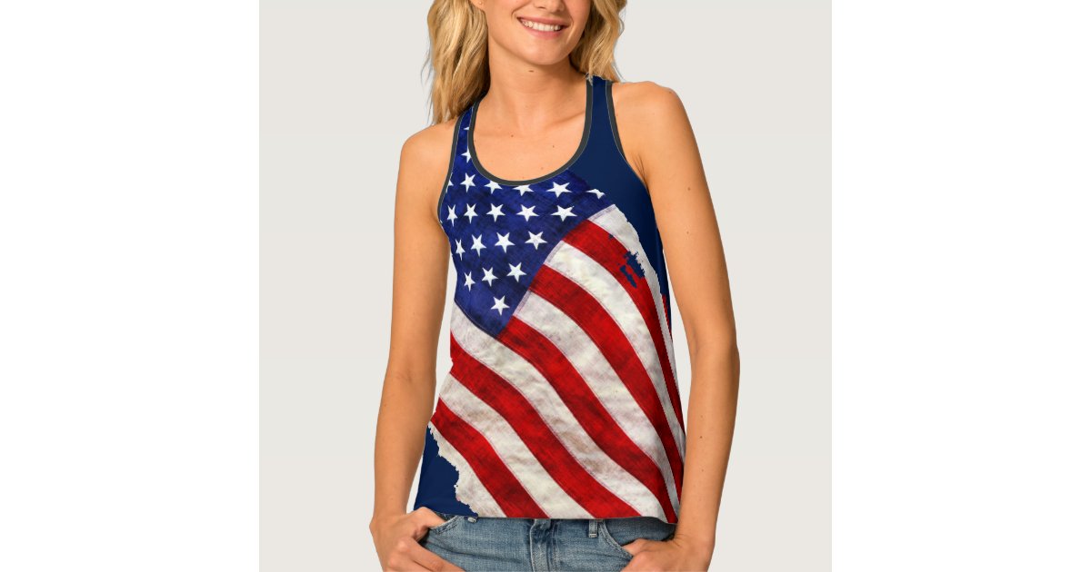 Patriotic US Flag Tank Top | Zazzle