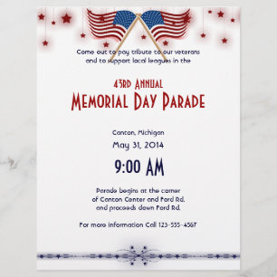 Patriotic US Flags and Stars Memorial Day Flyer
