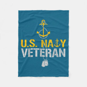 Patriotic us naval veteran since 1775 anchor proud fleece blanket