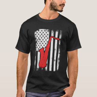 Patriotic Us Saxophone Player T-Shirt