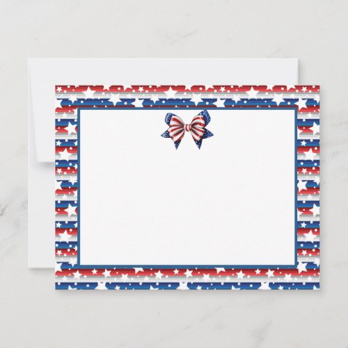 Patriotic US Semiquincentennial Coquette Bow Note Card