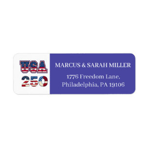 Patriotic USA 250 Anniversary Label