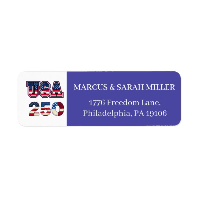 Patriotic USA 250 Anniversary Label (Front)