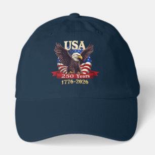 Patriotic USA 250th 1776-2026 American Flag Eagle Hat