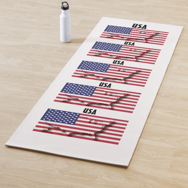 Patriotic USA AMERICAN FLA 5 Photo Yoga Mat (In Situ)