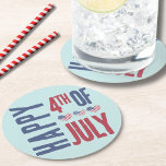 Patriotic USA American Flag 4th Of July Party Round Paper Coaster<br><div class="desc">Cute Patriotic USA American Flag Heart 4th Of July Round Paper Coaster!  Features cute distressed looking American Flag hearts to make up a fun red,  white,  and blue image!  Customize the colors of the background and fonts if you'd like! Celebrate the stars and stripes with this summer party theme.</div>
