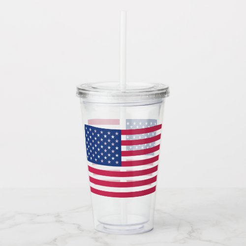 Patriotic USA American Flag Acrylic Tumbler